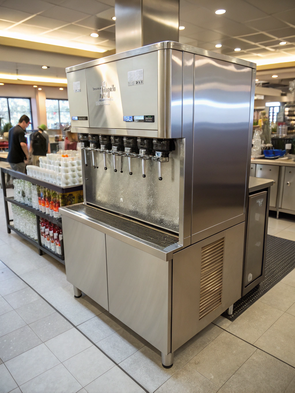 Commercial stainless steel ice machine unit