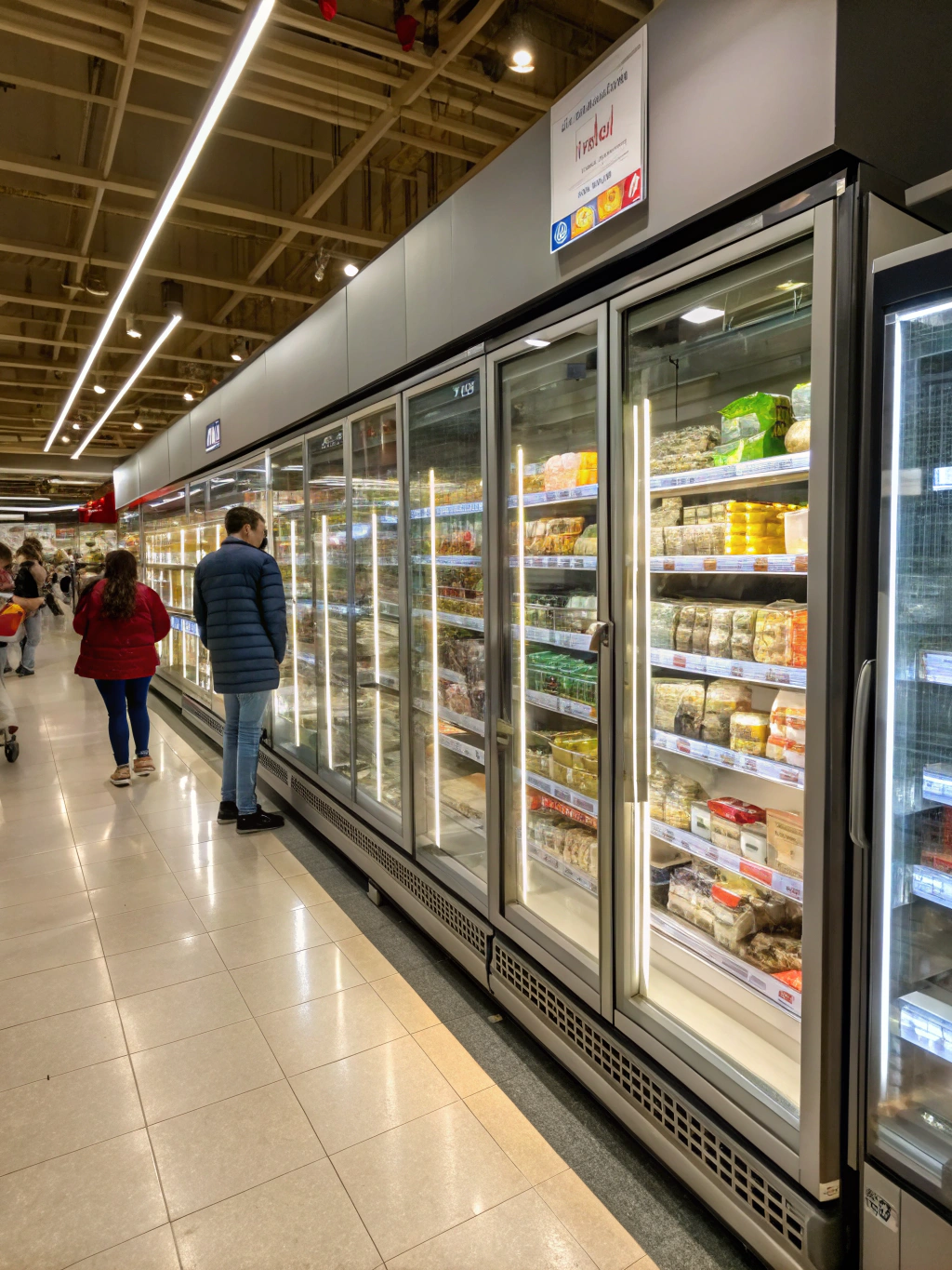 Commercial reach-in refrigerator in commercial kitchen
