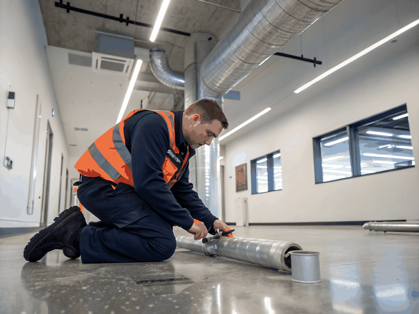 HVAC repair specialist maintaining restaurant ventilation and cooling systems